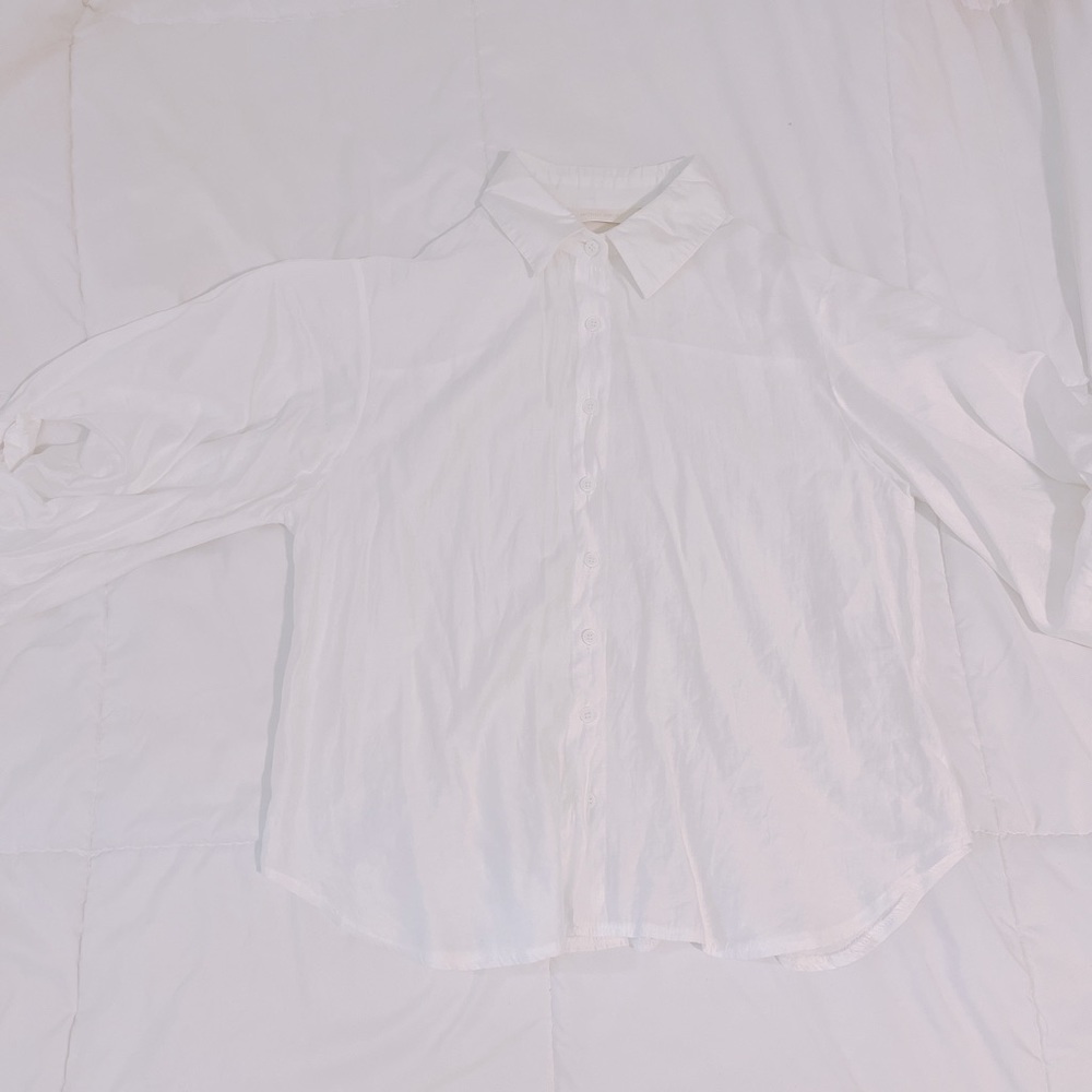 Plain White Button Up Blouse
